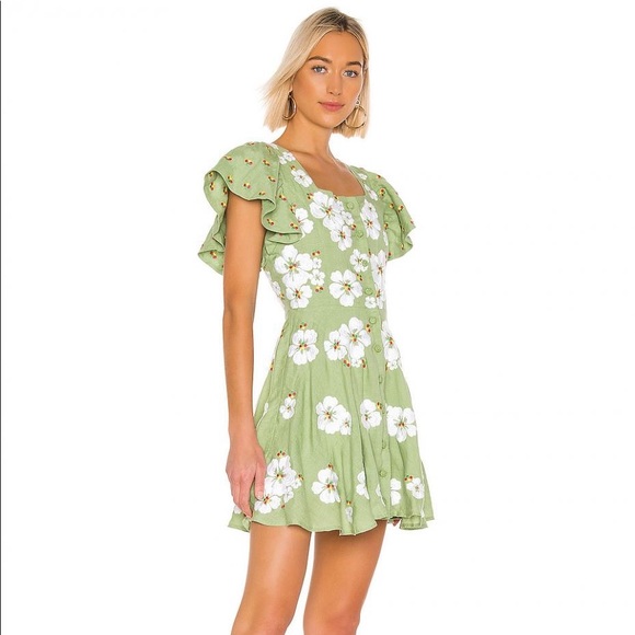 All Things Mochi Dresses & Skirts - ALL THINGS MOCHI KAY DRESS GREEN FLORAL Size Small
